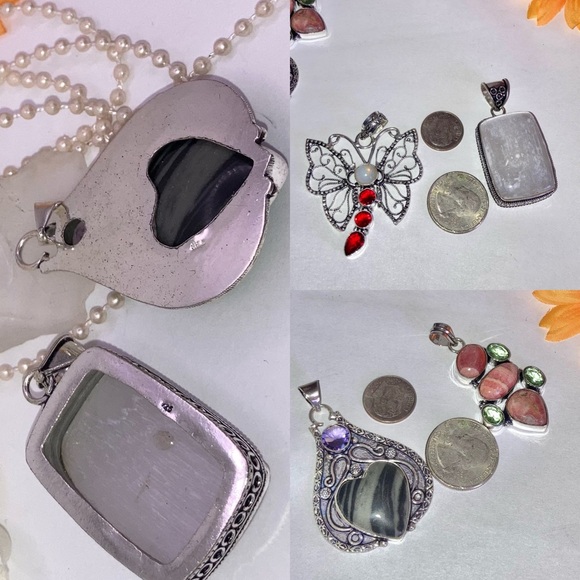 4pcs Natural Gemstone Handmade Pendant Set - Picture 3 of 5